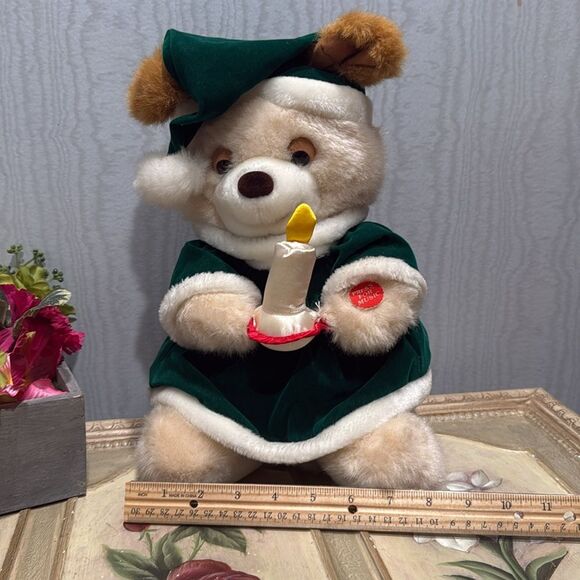 Vintage Candy Cane Lane Musical Light Up Christmas Bear Plush SEE VIDEO - Picture 5 of 8